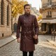 Men’s Maroon Leather Trench Coat –Inspired by Anime Military Commanders | Long Gothic Leather Cosplay Overcoat