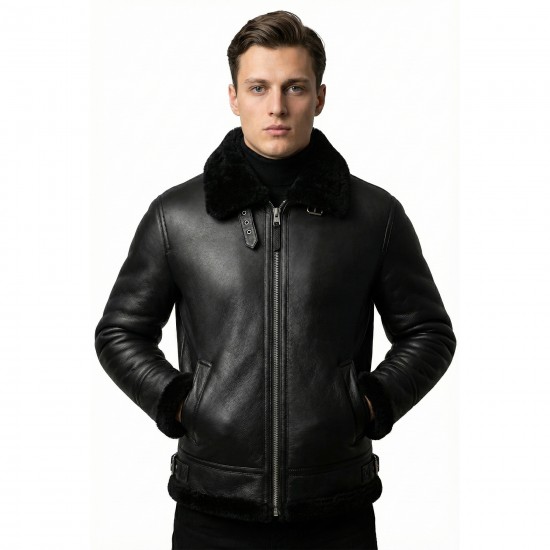 Men’s Shearling Leather Aviator Jacket – Genuine Leather, Faux Shearling Lined, Winter Bomber Jacket for Men – Inspired By Aviator/Bomber Fashion Men’s Shearling Leather Aviator Jacket – Genuine Leather, Faux Shearling Lined, Winter Bomber Jacket for Men – Inspired By Aviator/Bomber Fashion