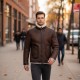 Men’s Shearling Leather Jacket | Genuine Lambskin Winter Bomber with High Collar & Zip Front Men’s Shearling Leather Jacket | Genuine Lambskin Winter Bomber with High Collar & Zip Front