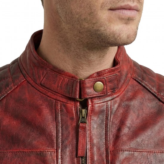 Men’s Vintage Burgundy Red Biker Leather Jacket – Handmade Diamond Quilted Motorcycle Style Men’s Vintage Burgundy Red Biker Leather Jacket – Handmade Diamond Quilted Motorcycle Style