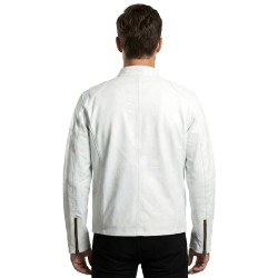 Men’s White Café Racer Leather Jacket Men’s White Café Racer Leather Jacket