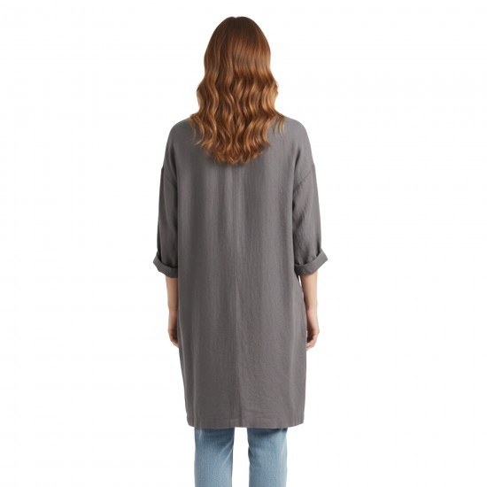 Oversized Linen Blazer with Pockets | Relaxed Fit Linen Cardigan Jacket for Women 