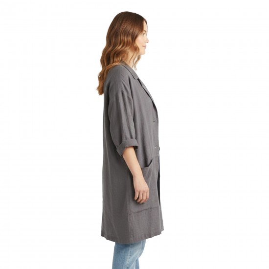 Oversized Linen Blazer with Pockets | Relaxed Fit Linen Cardigan Jacket for Women 
