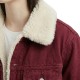Red Denim Jacket with Faux Fur Collar | Winter Fleece Trucker Jacket for Women Red Denim Jacket with Faux Fur Collar | Winter Fleece Trucker Jacket for Women