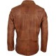 Regular Fit Classic Real Leather 2 Button Tan Genuine Leather Blazer Jacket,