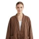 Reversible Quilted Linen Wrap Jacket for Women | Padded Kimono-Style Linen Coat with Pockets