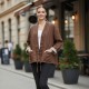 Reversible Quilted Linen Wrap Jacket for Women | Padded Kimono-Style Linen Coat with Pockets