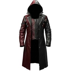 Black Leather Goth Matrix Trench Coat – Steampunk Gothic Van Helsing Costume Long Jacket for Men