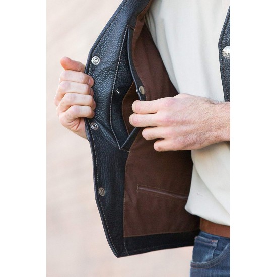 Men’s Vintage Blue Leather Vest | Sleeveless Biker Style Jacket Men’s Vintage Blue Leather Vest | Sleeveless Biker Style Jacket