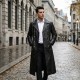 Men’s Black Leather Trench Coat – WWII German Officer Inspired Vintage Double-Breasted Overcoat