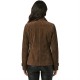 Women’s Brown Suede Leather Jacket – Handmade Utility Style Jacket, Genuine Leather