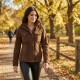 Women’s Brown Suede Leather Jacket – Handmade Utility Style Jacket, Genuine Leather
