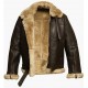 RAF Aviator Brown Bomber Real Shearling Real Sheepskin Leather Flight Jacket