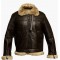 RAF Aviator Brown Bomber Real Shearling Real Sheepskin Leather Flight Jacket