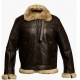 RAF Aviator Brown Bomber Real Shearling Real Sheepskin Leather Flight Jacket