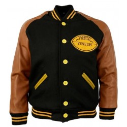 1955 Pittsburgh Steelers Varsity Brown and Black Jacket