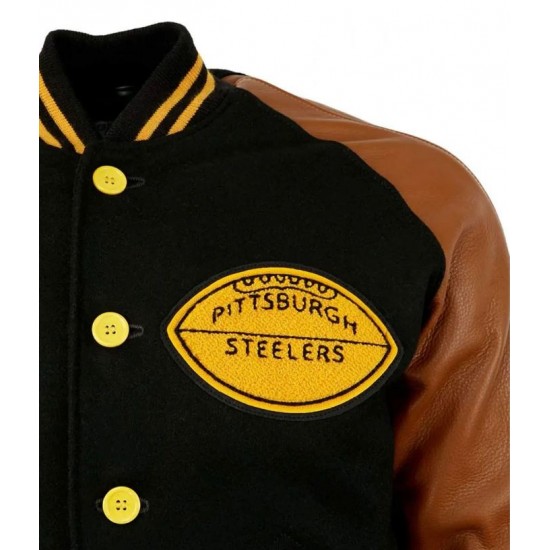 1955 Pittsburgh Steelers Varsity Brown and Black Jacket