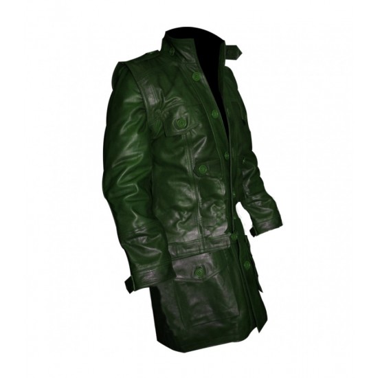 Designers Men Green Cargo Style Trench Jacket