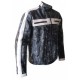 Designer Grey Bomber Biker Leather Jacket for Men
