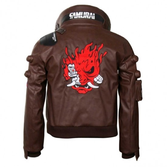 Samurai Cyberpunk 2077 Bomber Leather Jacket