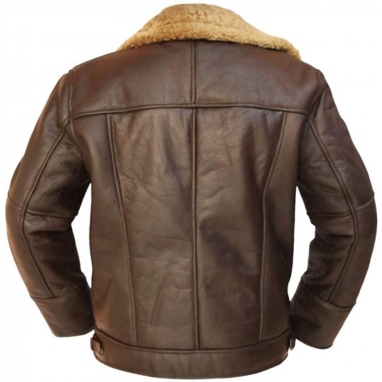 Ginger Aviator Brown Fur Shearling Sheepskin Leather Pilot Jacket Mens RAF B3 Flight Ginger Aviator Brown Fur Shearling Sheepskin Leather Pilot Jacket Mens RAF B3 Flight
