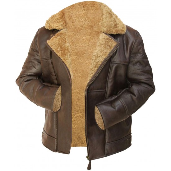 Ginger Aviator Brown Fur Shearling Sheepskin Leather Pilot Jacket Mens RAF B3 Flight Ginger Aviator Brown Fur Shearling Sheepskin Leather Pilot Jacket Mens RAF B3 Flight