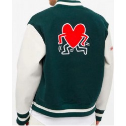 Axel Arigato Keith Haring Letterman Green and White Jacket	