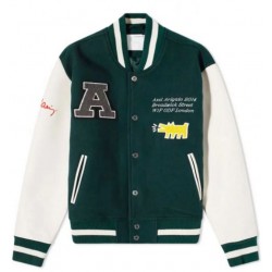 Axel Arigato Keith Haring Letterman Green and White Jacket	