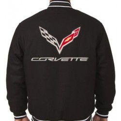 Corvette Varsity Wool Black Jacket