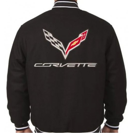 Corvette Varsity Wool Black Jacket