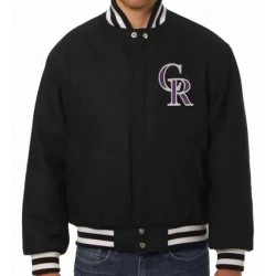 Colorado Rockies Wool Varsity Black Jacket