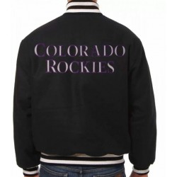 Colorado Rockies Wool Varsity Black Jacket