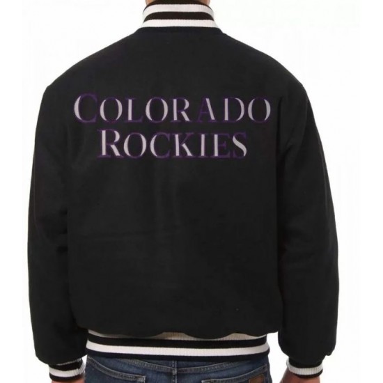 Colorado Rockies Wool Varsity Black Jacket
