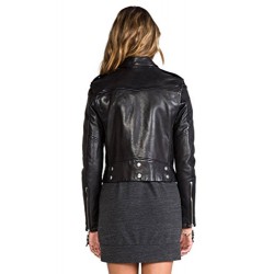 Leather Women's Genuine Lambskin Leather Biker Bomber Jacket 