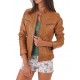 Leather Women's New Lambskin Leather Bomber Motorcycle Jacket 
