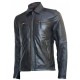 Biker Look Men's Black Leather Jacket - Grayson