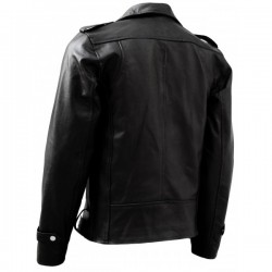 Classy Men's Black Biker Leather Jacket - Salim