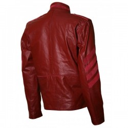 Men Military Style Biker Maroon Leather Jacket - Ogre