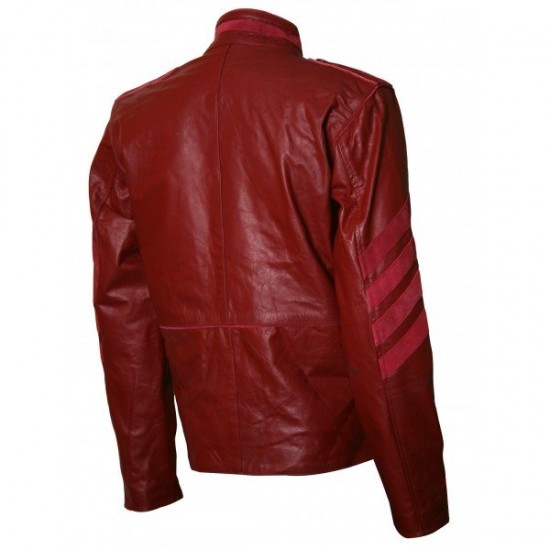 Men Military Style Biker Maroon Leather Jacket - Ogre