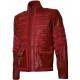 Men Military Style Biker Maroon Leather Jacket - Ogre