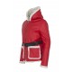 Men's Santa Claus Winter Christmas Hooded Fur Lined Red Leather Coat