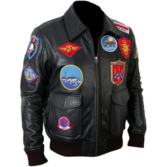 Top Gun Captain Maverick Fighter Pilot Tom Cruise Real Leather Jacket