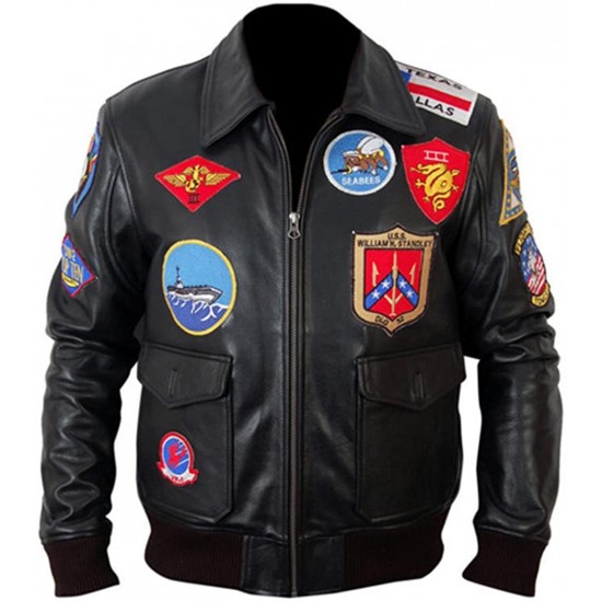 Top Gun Captain Maverick Fighter Pilot Tom Cruise Real Leather Jacket