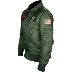 Tom Cruise Top Gun Maverick Nylon Green Bomber Jacket