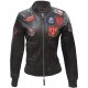 Flight Patches TOP Gun Womens Real Leather Bomber Jacket