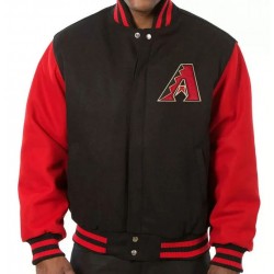 Arizona Diamondbacks Varsity Red and Black Wool Jacket