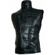 Quilted Black Leather Vest for Men - Bice