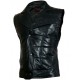 Quilted Black Leather Vest for Men - Bice